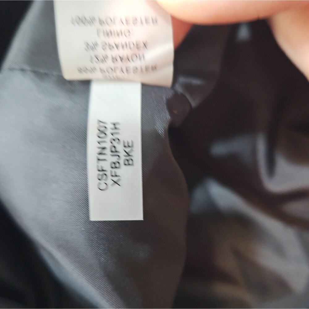 NWT Calvin Klein Women's Black White Herringbone Tweed Ruffle Lined Blazer 16W - Picture 11 of 12